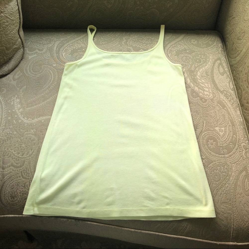 J.Crew Perfect Fit Tank Bright Neon Yellow Size Lg - Picture 4 of 5